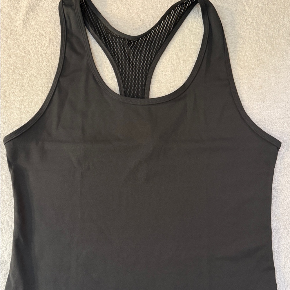POP Fit Natasha Racerback Mesh Long Line Tank Top Athletic Gym Workout Running